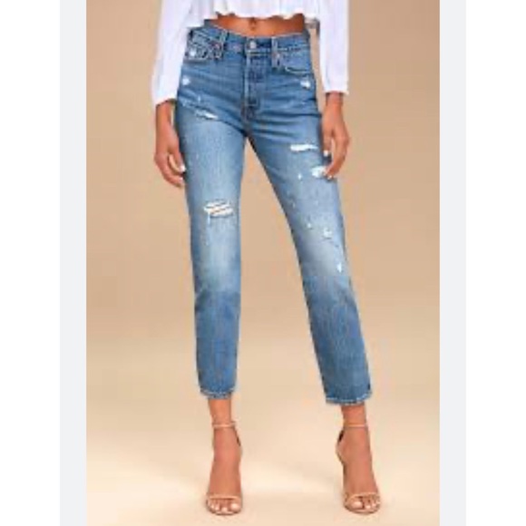 Levi's Denim - Levi's Wedgie Button Fly Jeans Mid Rise Distressing size 24